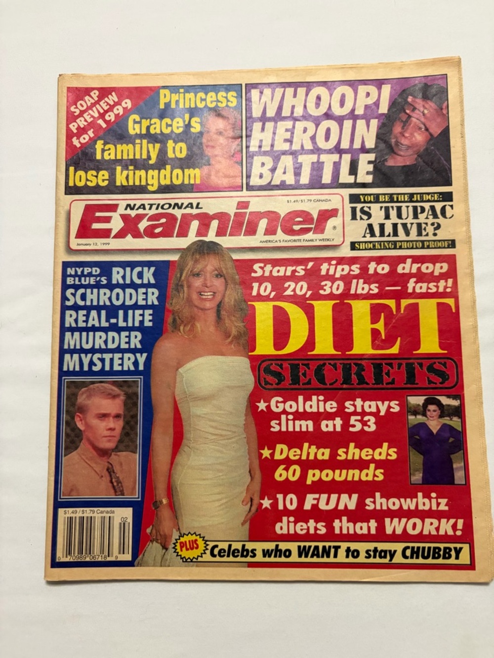 Vintage January 1999 NationalExaminer “Princess Grace,Whoopi,Rick Schroder”Issue